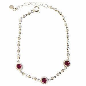 🚨sale🚨 Ladies 925 Silver Ruby ZC Bracelet